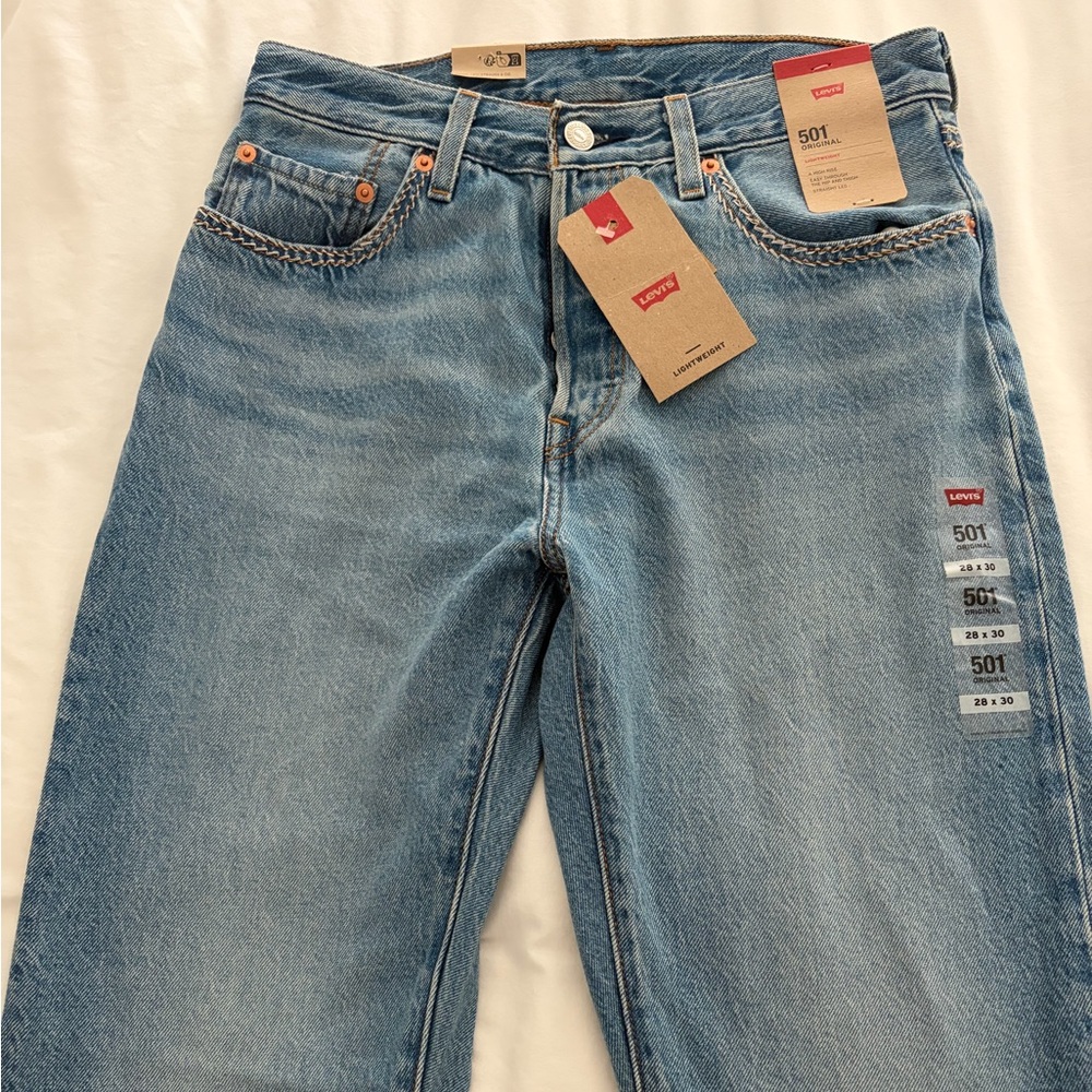 Levi 501 Original new with tags lightweight high rise straight leg Jean